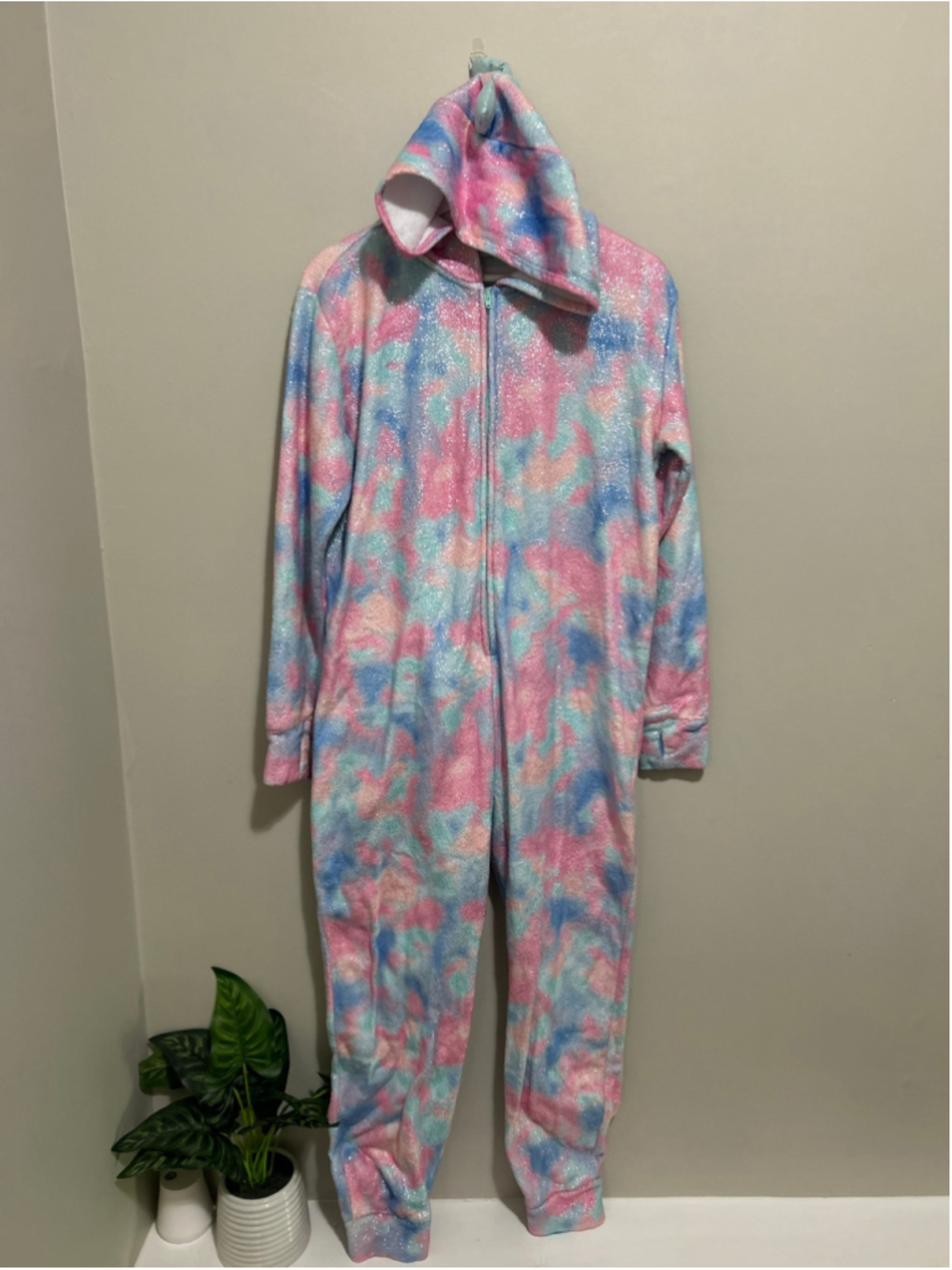 Girls Justice Dragon Onesie Costume Size 18/20 Pink Blue